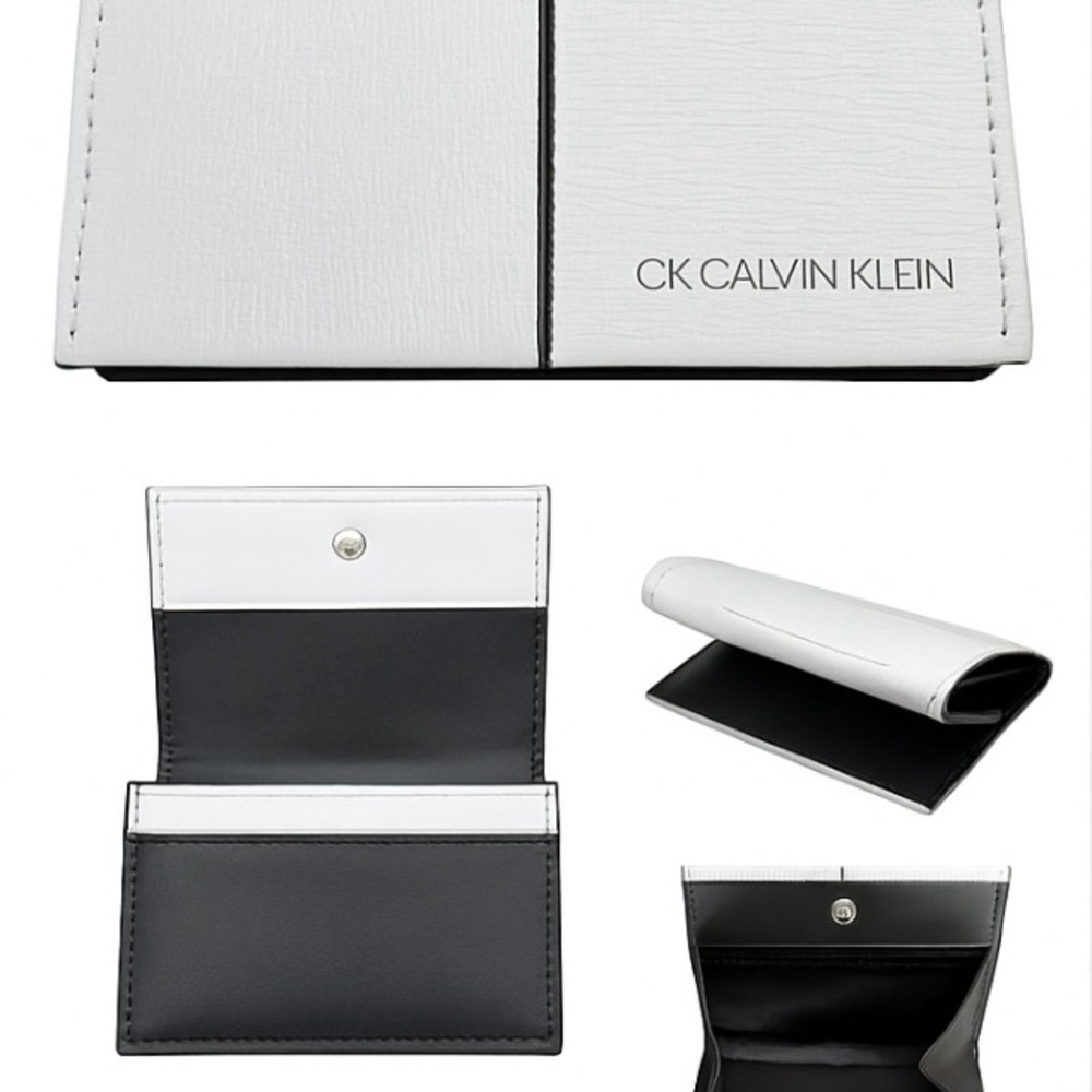 CALVIN KLEIN Japan Exclusive Iketei Edition Coin & Card Case White and Black